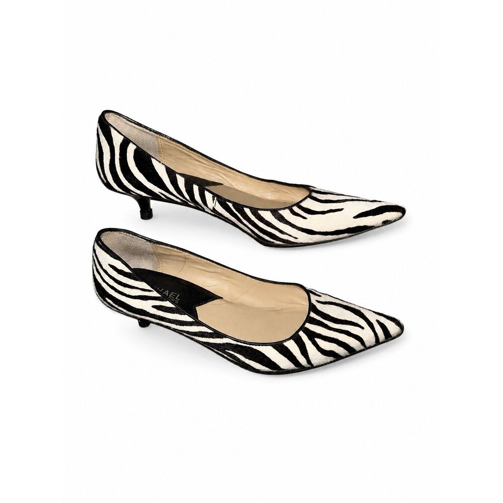 Michael Kors Zebra Calf Hair Kitten Heel Pumps Pointed Toe Women’s 6